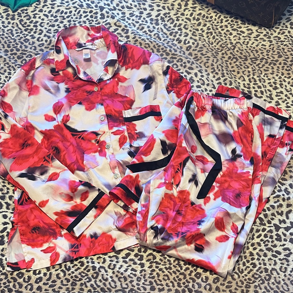 Victoria’s Secret Floral Satin Pajama Set